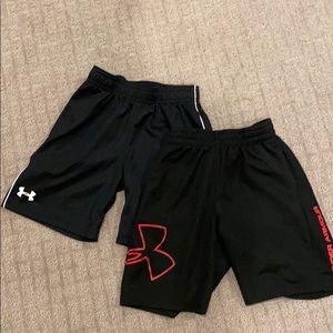 Lot of 2 size 5T boys Under Armour shorts